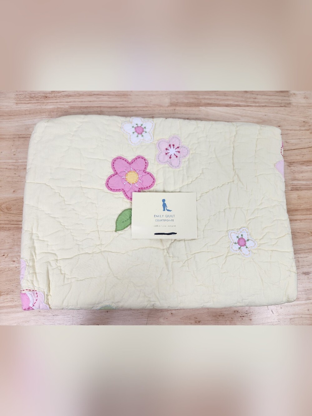 Pottery Barn Kids Emily Flower Patches Crib/ Toddler Quilt 50x36 NOS Floral